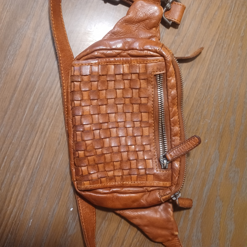 Woven Leather Crossbody Bag